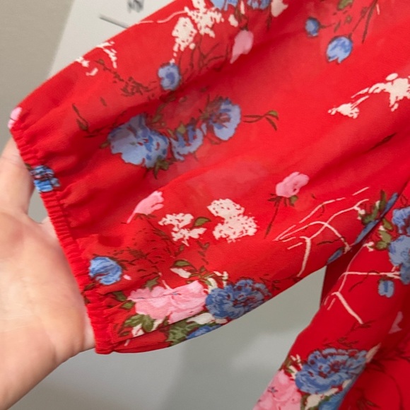 Wayf Scarlet Floral Wrap Blouse - Picture 3 of 9